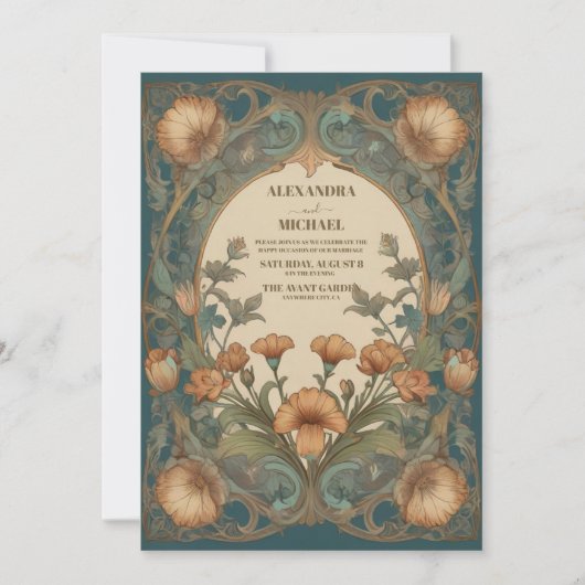 エンチャントガーデンアールヌーボー結婚ズ 招待状 (正面)