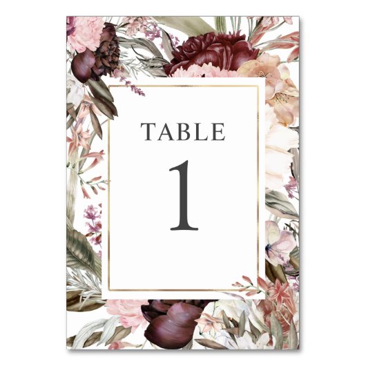 エンチャントガーデンエレガントボホフローラテーブル番号 テーブルナンバー (正面)