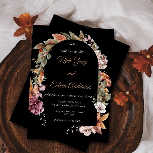 エンチャントガーデンオータムボホ結婚式招待状 招待状