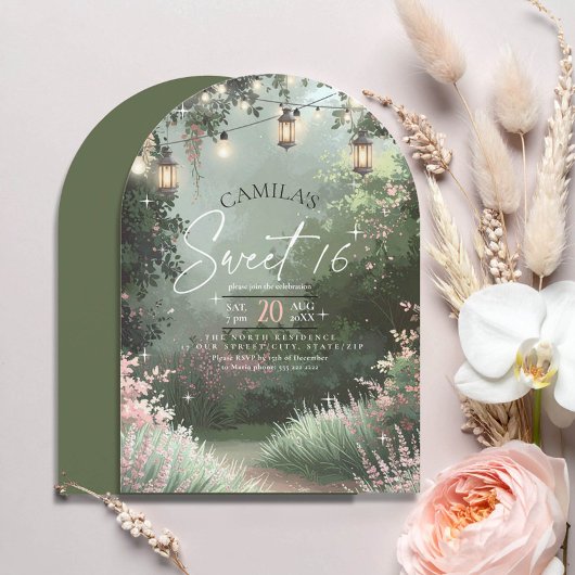 エンチャントガーデンスイート16ピンクアーチID1163 招待状