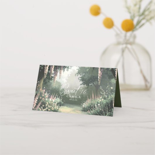 エンチャントガーデンスイート16ピンクID1163 プレイスカード (裏面)