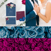 エンチャントガーデンダスティブルーブルゴーニュ海軍 オールインワン招待状