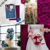 エンチャントガーデンダスティブルーブルゴーニュ海軍 オールインワン招待状