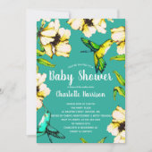 エンチャントガーデンハミングバード&フローラベビーシャワー 招待状 (正面)