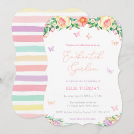 エンチャントガーデンバタフライガールバースデーパーティー 招待状