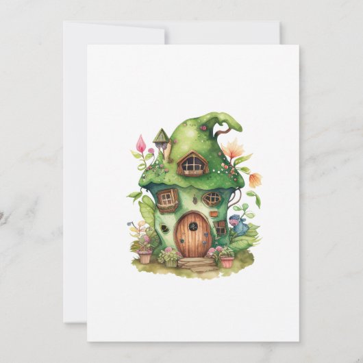 エンチャントガーデンフェアリー誕生日ウッドランド 招待状 (裏面)