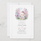 エンチャントガーデンフラッターラブベビーシャワー 招待状 (正面)