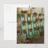 エンチャントガーデンフラワーポット素朴コテージコア ポストカード (正面/裏面)