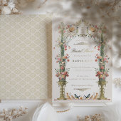 エンチャントガーデンブライダルシャワーヴィンテージ しゃれている 箔招待状