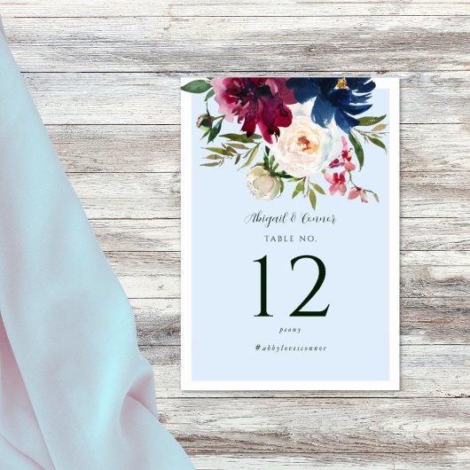 エンチャントガーデンライトブルーブルゴーニュ海軍 テーブルナンバー