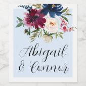 エンチャントガーデンライトブルーブルゴーニュ海軍 ワインラベル (シングルラベル)