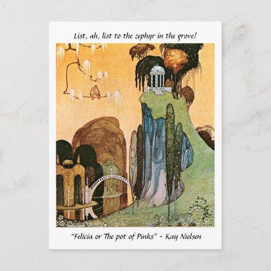 エンチャントガーデンヴィンテージイラストレーションカイニールセン ポストカード (正面)