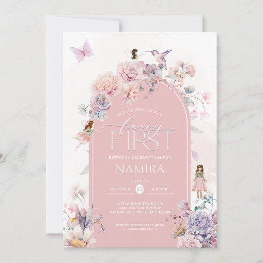 エンチャントガーデン妖精フェアリー最初の誕生日 招待状 (正面)