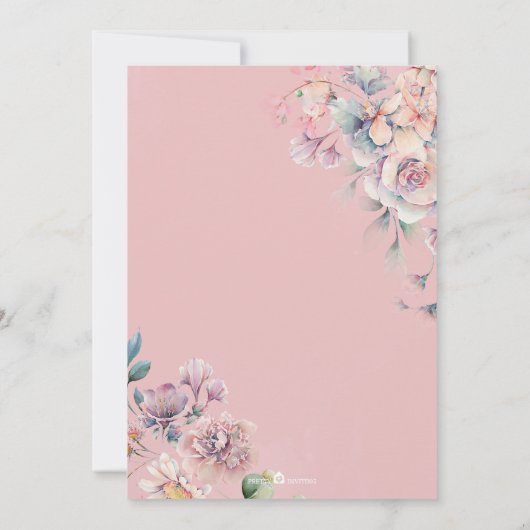 エンチャントガーデン妖精フェアリー最初の誕生日 招待状 (裏面)