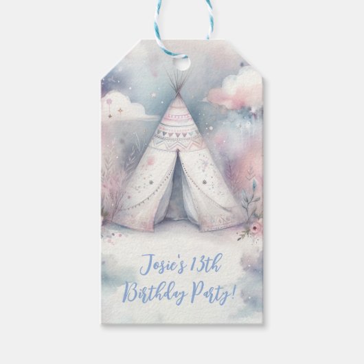 エンチャントガーリーテペースリープバーバースデーパーティー ギフトタグ (正面)