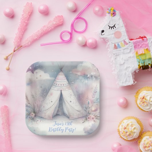 エンチャントガーリーテペースリープバーバースデーパーティー ペーパープレート (パーティー)