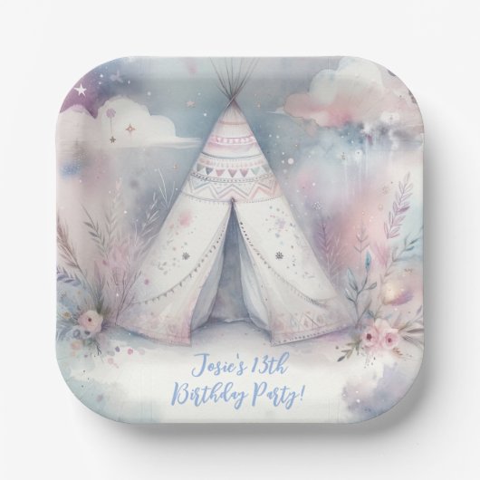 エンチャントガーリーテペースリープバーバースデーパーティー ペーパープレート (正面)