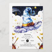 エンチャントキッズおもしろいウィザード誕生日 招待状 (正面/裏面)