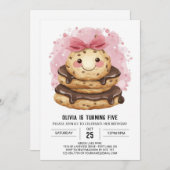 エンチャントキッズウォーターカラークッキー誕生日 招待状 (正面/裏面)