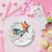 エンチャントキッズキツネ誕生日 ペーパープレート (パーティー)