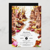 エンチャントキッズチョコレート誕生日 招待状 (正面/裏面)