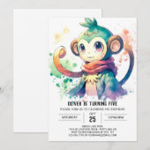 エンチャントキッズモンキー誕生日 招待状 (正面/裏面)