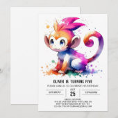 エンチャントキッズモンキー誕生日 招待状 (正面/裏面)