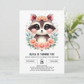 エンチャントキッズラクーンガール誕生日 招待状 (スタンド正面)