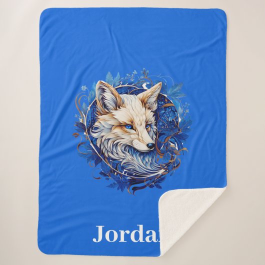 エンチャントキツネと名前をカスタムする シェルパブランケット (正面)