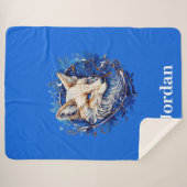 エンチャントキツネと名前をカスタムする シェルパブランケット (正面(横))