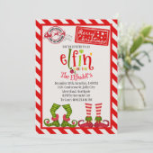 エンチャントキュート小妖精や小人ホリデーパーティー招待状 招待状 (スタンド正面)