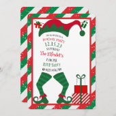 エンチャントキュート小妖精や小人ホリデーパーティー招待状 招待状 (正面/裏面)