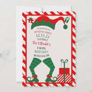 エンチャントキュート小妖精や小人ホリデーパーティー招待状 招待状