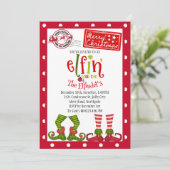 エンチャントキュート小妖精や小人ホリデーパーティー招待状 招待状 (スタンド正面)