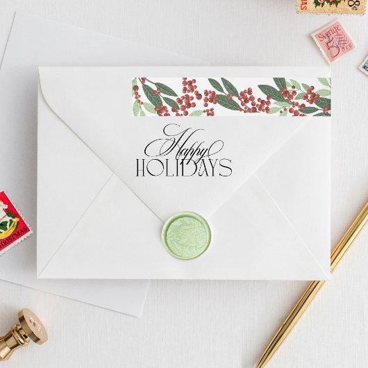 エンチャントクラシックドブラックエレガンスハッピーホリデイ セルフインキングスタンプ