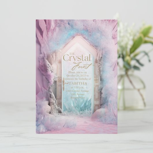 エンチャントクリスタルガーデンマジカルファンタジー誕生日 招待状 (スタンド正面)