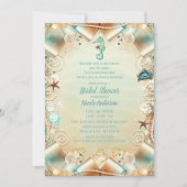 エンチャントクリームアンダーシーパールリボンブライダル 招待状 (正面)