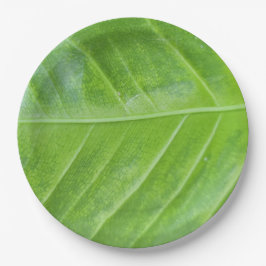 エンチャントグリーンリーフデザイン9インチラウンド ペーパープレート