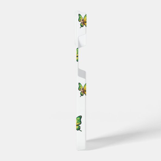 エンチャントグリーン&イエローバタフライケース iPhoneケース (左側面)