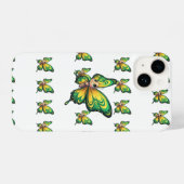 エンチャントグリーン&イエローバタフライケース iPhoneケース (裏面横)