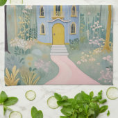 エンチャントコテージホリデーハガキ キッチンタオル (折り畳み)