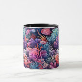 エンチャントコーラルリーフカラフル水中シーンのマグ マグカップ (中央)