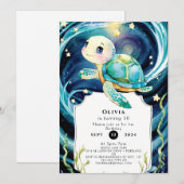 エンチャントザシーボホータートル誕生日 招待状 (正面/裏面)