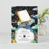 エンチャントシンプルされたライブラリのストーリーブック誕生日 招待状 (スタンド正面)