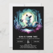 エンチャントシンプルドウルフ誕生日 招待状 (正面)