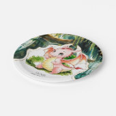 エンチャントシンプルドドラゴン誕生日 ペーパープレート (アングル)