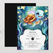 エンチャントシンプルドボホカメ誕生日 招待状 (正面/裏面)