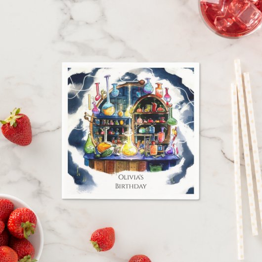 エンチャントシンプルド化学科学者誕生日 スタンダードカクテルナプキン (インサイチュ)