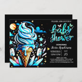 エンチャントスクープのアイスクリームボーイ赤ちゃんシャワー 招待状 (正面/裏面)