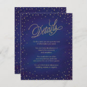 エンチャントスターズブルー&金ゴールド結婚のエンクロージャカード エンクロージャーカード (正面/裏面)